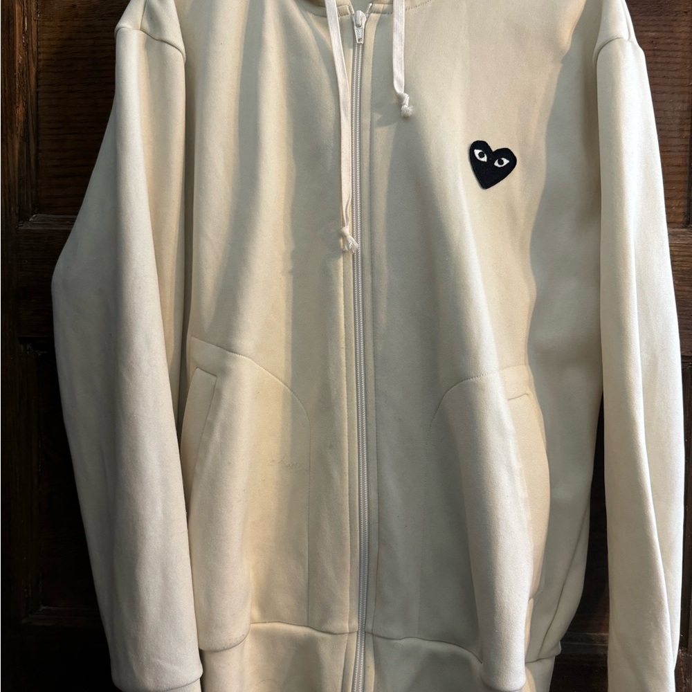 Comme des Garçons Play Beige Hoodie